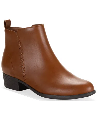 Style & Co Women's Aidenn Block Heel Booties, Macy's Exclusive In Brown