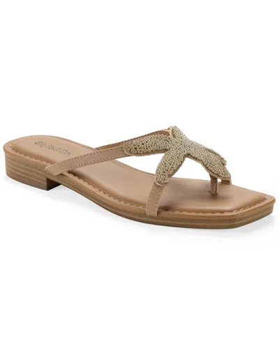 Style & Co Women's Alanaa Starfish Beaded Flat Sandals, Macy's Exclusive In Brown