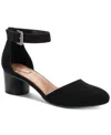 Style & Co Women's Alinaa Two Piece Stacked Heel Dress Pumps, Created For Macy's In Black Micro