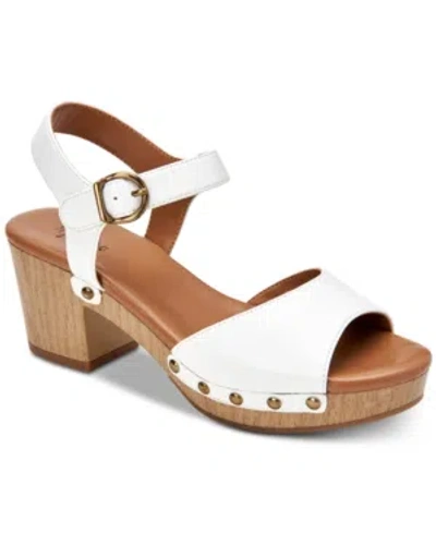 Style & Co Women's Anddreas Platform Block-heel Sandals, Created For Macy's In White