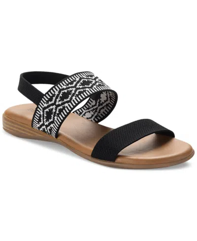 Style & Co Women's Andreahh Banded Slingback Sandals, Created For Macy's In Black Knit
