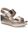 Style & Co Ardenn Womens Strappy Faux Suede Wedge Sandals In Pewter