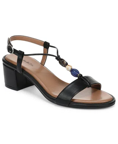 Style & Co Women's Blancaa Block Heel Stone Dress Sandals, Macy's Exclusive In Black