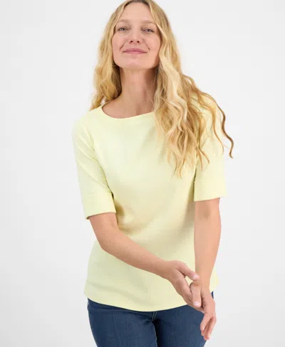 Style & Co Women's Boat-neck Elbow Sleeve Top, Exclusively At Macy's