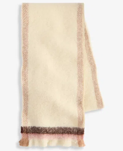 Style & Co Women's Bordered Blanket Wrap With Short Fringe, Macy's Exclusive In Ivory Neutral