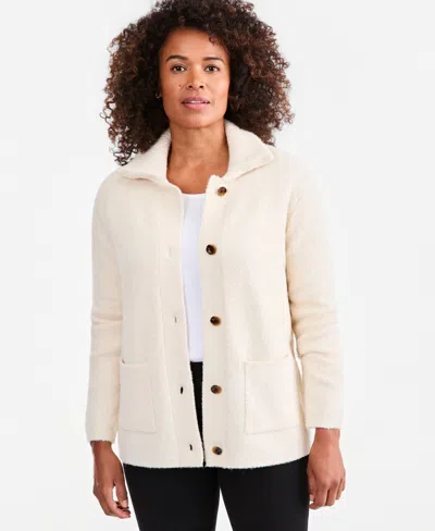 Style & Co Women's Boucle Button-front Cardigan, Macy's Exclusive In Neutral