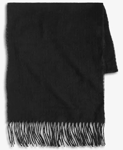 Style & Co Women's Box Check Weave Solid Feathersoft Wrap Scarf, Macy's Exclusive In Black
