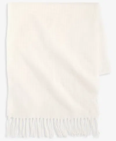 Style & Co Women's Box Check Weave Solid Feathersoft Wrap Scarf, Macy's Exclusive In Ivory
