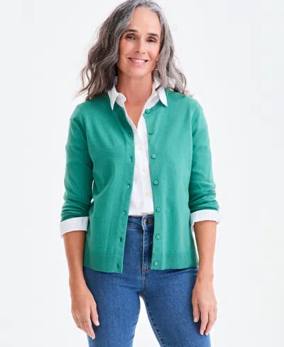 Style & Co Women's Button-down Long-sleeve Cardigan, Created For Macy's In Gray