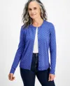 Style & Co Women's Button-up Cardigan, Regular & Petite, Created For Macy's In Blue Dot