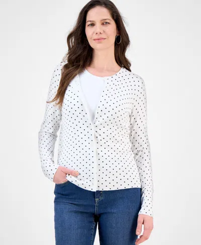 Style & Co Women's Button-up Cardigan, Regular & Petite, Created For Macy's In White