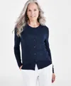 Style & Co Women's Button-up Cardigan, Regular & Petite, Created For Macy's In Industrial Blue
