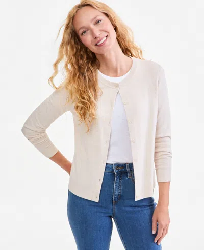 Style & Co Women's Button-down Long-sleeve Cardigan, Created For Macy's In Neutral