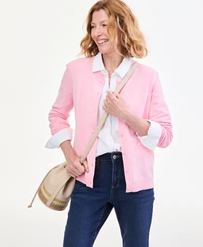 Style & Co Women's Button-down Long-sleeve Cardigan, Created For Macy's In Pink