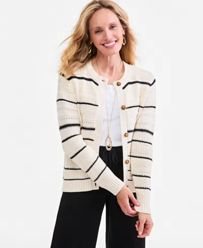 Style & Co Women's Button-front Cardigan Sweater, Macy's Exclusive In Multi