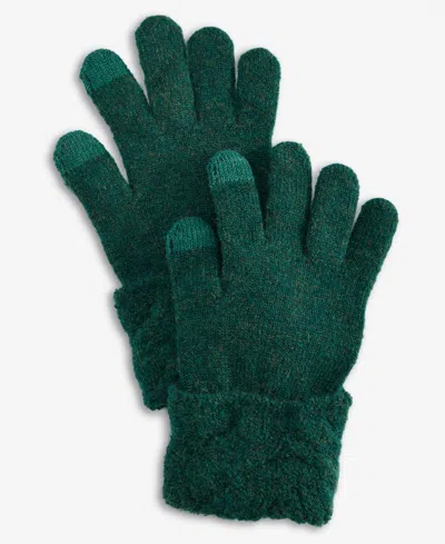 Style & Co Women's Cable Boucle Knit Gloves, Macy's Exclusive In Green