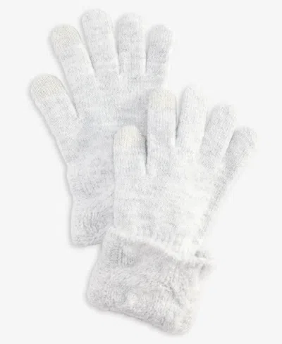 Style & Co Women's Cable Boucle Knit Gloves, Macy's Exclusive In Light Grey