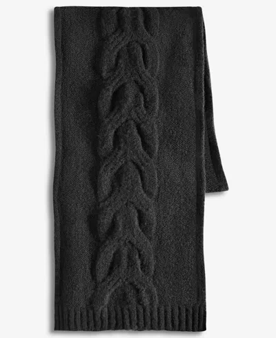 Style & Co Women's Cable Boucle Knit Muffler Scarf, Macy's Exclusive In Black