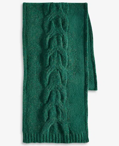 Style & Co Women's Cable Boucle Knit Muffler Scarf, Macy's Exclusive In Green