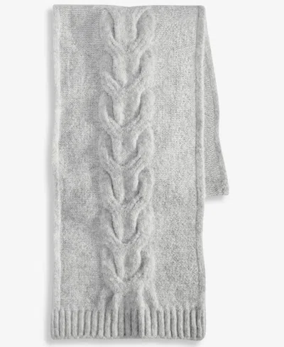 Style & Co Women's Cable Boucle Knit Muffler Scarf, Macy's Exclusive In Light Grey