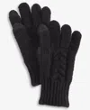 Style & Co Women's Cable Knit Gloves, Macy's Exclusive In Black