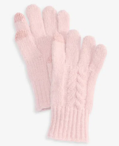 Style & Co Women's Cable Knit Gloves, Macy's Exclusive In Pink