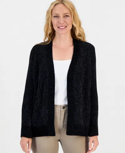 Style & Co Women's Cable-knit Chenille Cardigan, Macy's Exclusive In Gray
