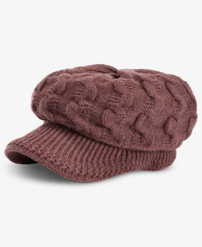 Style & Co Women's Cable-knit Newsboy Cap, Macy's Exclusive In Brown