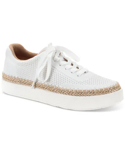 Style & Co Women's Canyonn Lace-up Sneakers, Exclusively At Macy's In Wht Linen