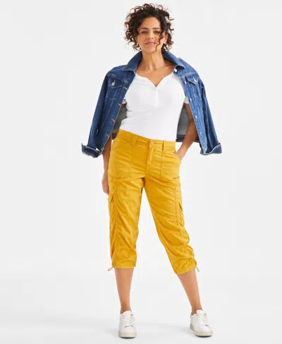 Style & Co Women's Cargo Capri Pants, Regular & Petite, Created For Macy's In Curry