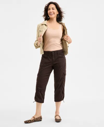 Style & Co Women's Cargo Capri Pants, Regular & Petite, Created For Macy's In Rich Truff