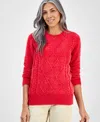 Style & Co Women's Chenille Crewneck Sweater, Macy's Exclusive In Red