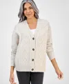 Style & Co Women's Chunky Cable-knit Cardigan, Macy's Exclusive In Brown