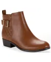 Style & Co Women's Claraa Buckle Detail Block Heel Booties, Macy's Exclusive In Brown