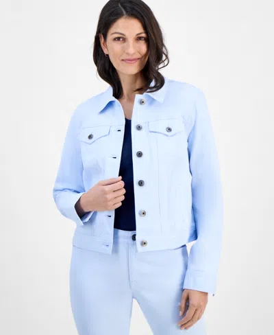 Style & Co Women's Classic Denim Jacket, Created For Macy's In Blue