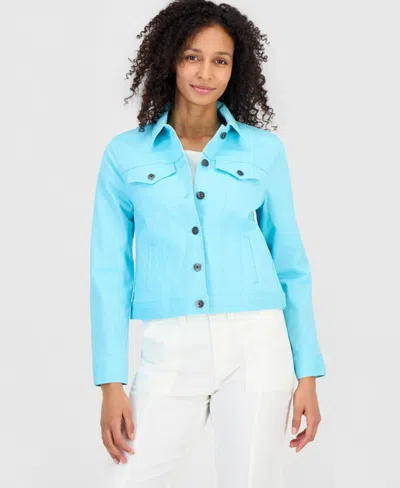 Style & Co Women's Classic Denim Jacket, Created For Macy's In Blue
