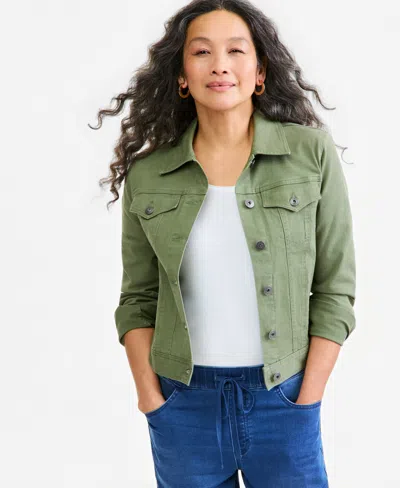 Style & Co Women's Classic Denim Jacket, Created For Macy's In Transparent
