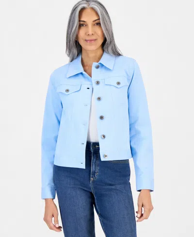 Style & Co Women's Classic Denim Jacket, Created For Macy's In Blue