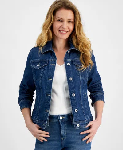 Style & Co Women's Classic Denim Jacket, Created For Macy's In Cosmos