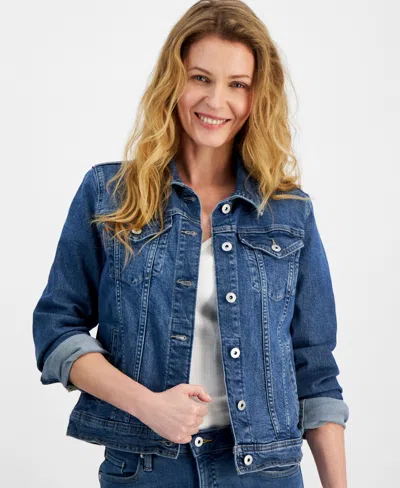Style & Co Women's Classic Denim Jacket, Created For Macy's In Llex