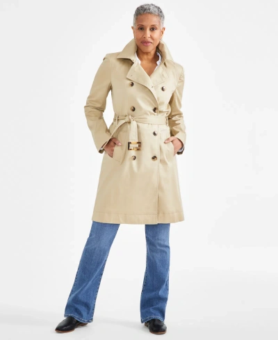 Style & Co Women's Classic Trench Coat, Created For Macy's In Travertine Tile