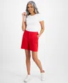 Style & Co Women's Comfort-waist Cargo Shorts, Regular & Petite, Created For Macy's In Gumball Red