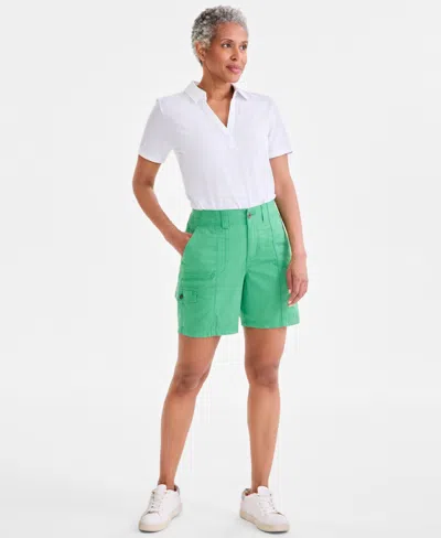 Style & Co Women's Comfort-waist Cargo Shorts, Regular & Petite, Created For Macy's In Hampton Green