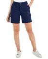 Style & Co Women's Comfort-waist Cargo Shorts, Created For Macy's In Industrial Blue