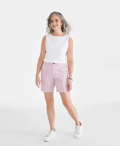 Style & Co Women's Comfort-waist Cargo Shorts, Created For Macy's In Lilac