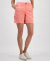 Style & Co Women's Comfort-waist Cargo Shorts, Regular & Petite, Created For Macy's In Salmon Rose