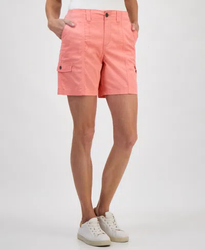Style & Co Women's Comfort-waist Cargo Shorts, Regular & Petite, Created For Macy's In Salmon Rose