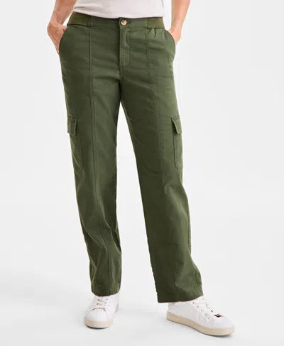 Style & Co Women's Comfort-waist Utility Cargo Pants, Macy's Exclusive In Green