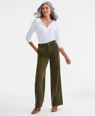 Style & Co Women's Corduroy Wide-leg Pants, Macy's Exclusive In Multi