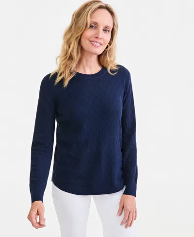 Style & Co Women's Cotton Curved-hem Sweater, Macy's Exclusive In Multi